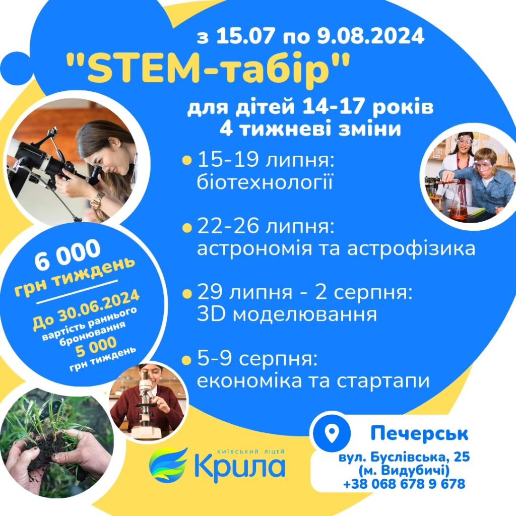 Літній денний STEM-табір для дітей